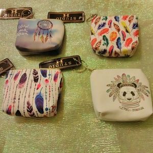 4 Dream catcher and feathers Coin purse bundle